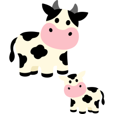 farm cow and calf