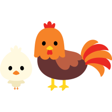 farm rooster and chicken