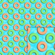 floats green orange pattern