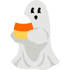 ghost with candy corn