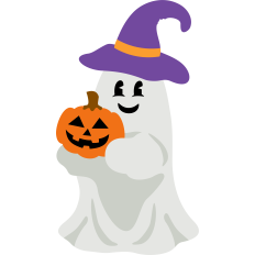 ghost with witch hat