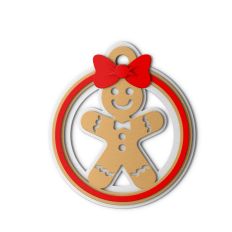 gingerbread circle ornament tag