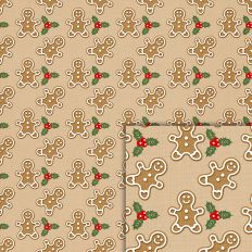 gingerbread holly pattern