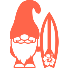 gnome with surfboard