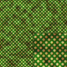 gold dots green foil style pattern
