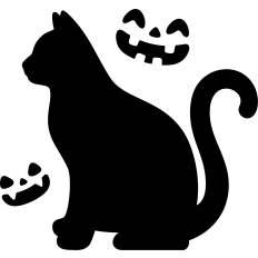 halloween black cat silhouette