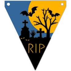 halloween graveyard banner