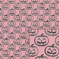 halloween pumpkin pink foil style pattern
