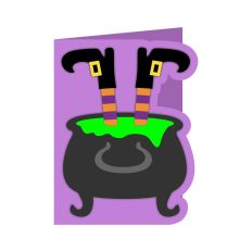 halloween witch in the cauldron card
