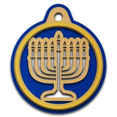 hanukkah chanukiah circle ornament tag