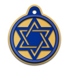 hanukkah star of davi circle ornament tag