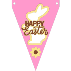 happy easter bunny and flower banner