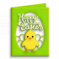 happy easter chick and eggs card