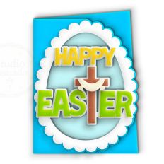 happy easter cross scallop egg card