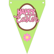happy easter egg and flower banner