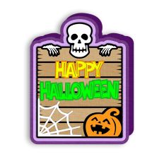 happy halloween skull card