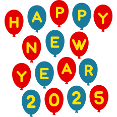 happy new year 2025 balloons