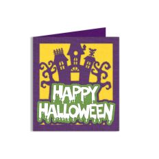 haunted house halloween card