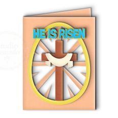 he is risen cross card