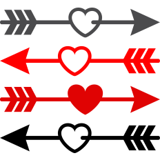 heart arrows set