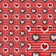 heart balloon stripes pattern