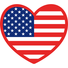 heart usa flag
