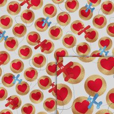 hearts and airplane foil style pattern