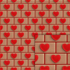 hearts bricks pattern