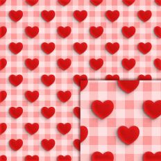 hearts pink squares pattern