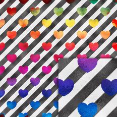 hearts stripes foil style pattern