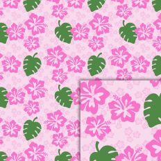 hibiscus leaves pink pattern