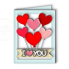 i love you balloons card