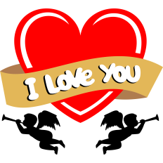 i love you heart cherubs
