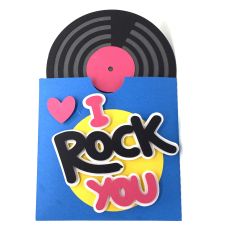 i rock you vinyl record card