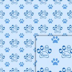 love paw blue pattern