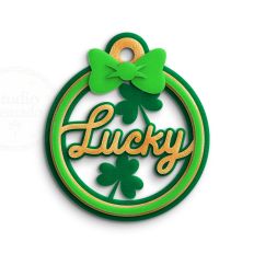 lucky circle ornament tag