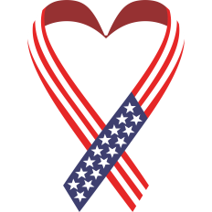 memorial day heart ribbon