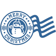 merry christmas snowman postmark