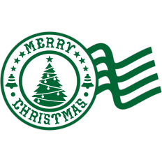 merry christmas tree postmark