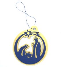 nativity circle ornament tag