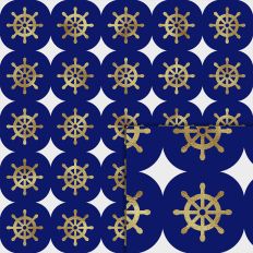 nautical blue gold foil style pattern