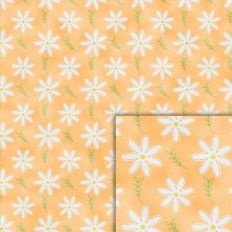 orange daisy flowers foil style pattern