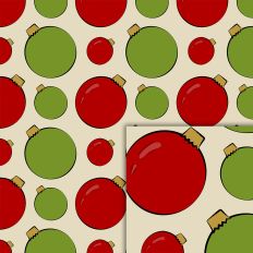 ornaments red and green pattern