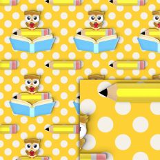 owl yellow dots pattern