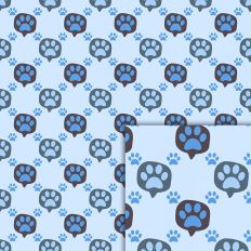 paw blue pattern