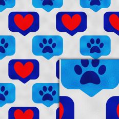 paw heart foil style pattern