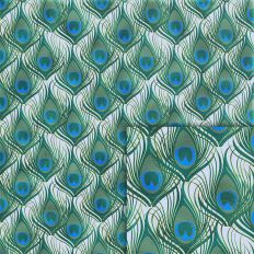 peacock feathers green foil style pattern