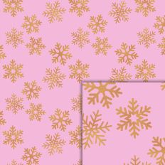 pink gold snowflakes pattern