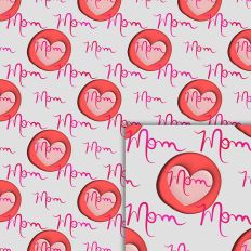 pink love mom foil style pattern