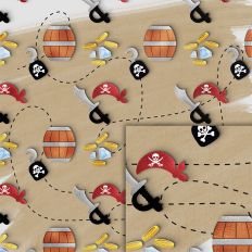 pirate money map foil style pattern